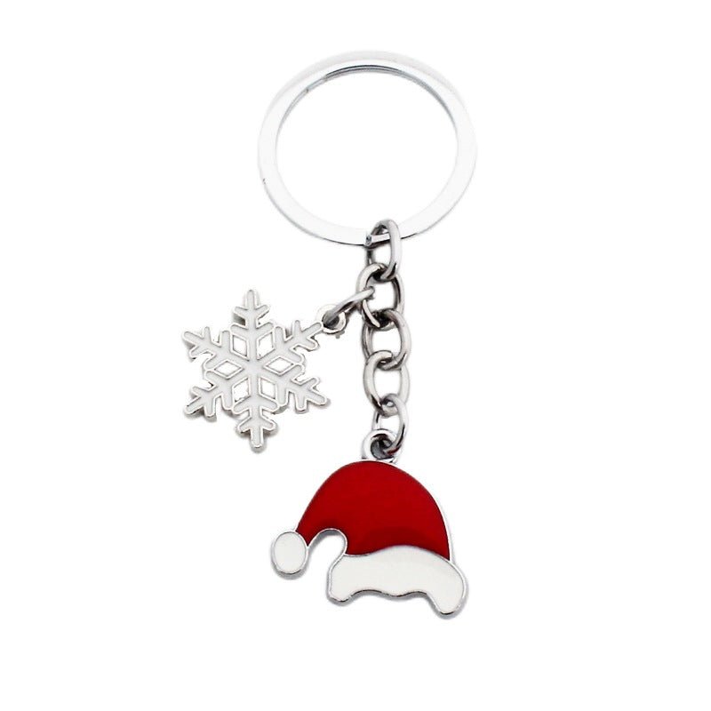 Wholesale Christmas Santa Claus Christmas Tree Drop Oil Zinc Alloy Keychain